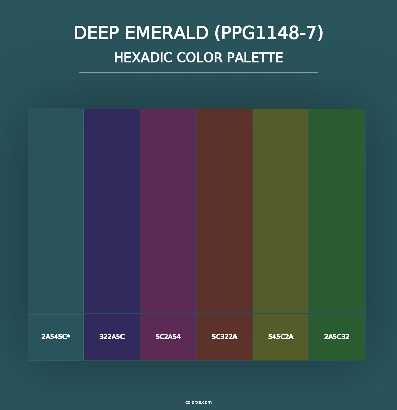 Deep Emerald (PPG1148-7) - Hexadic Color Palette