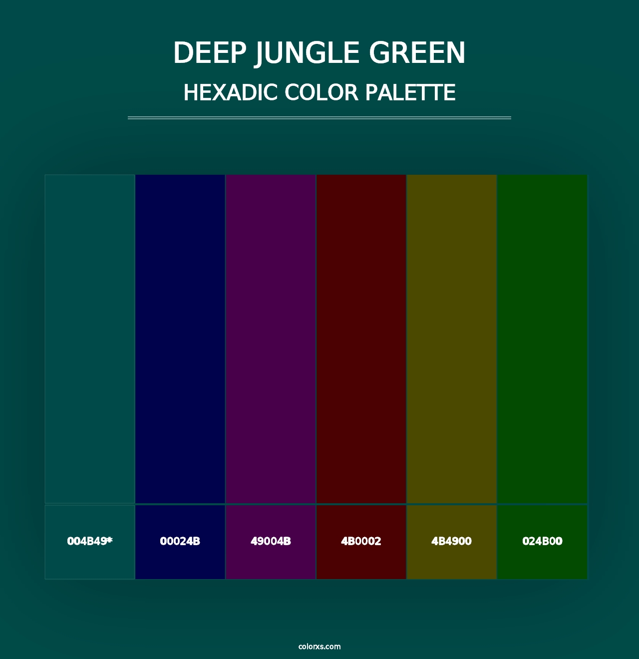 Deep Jungle Green - Hexadic Color Palette