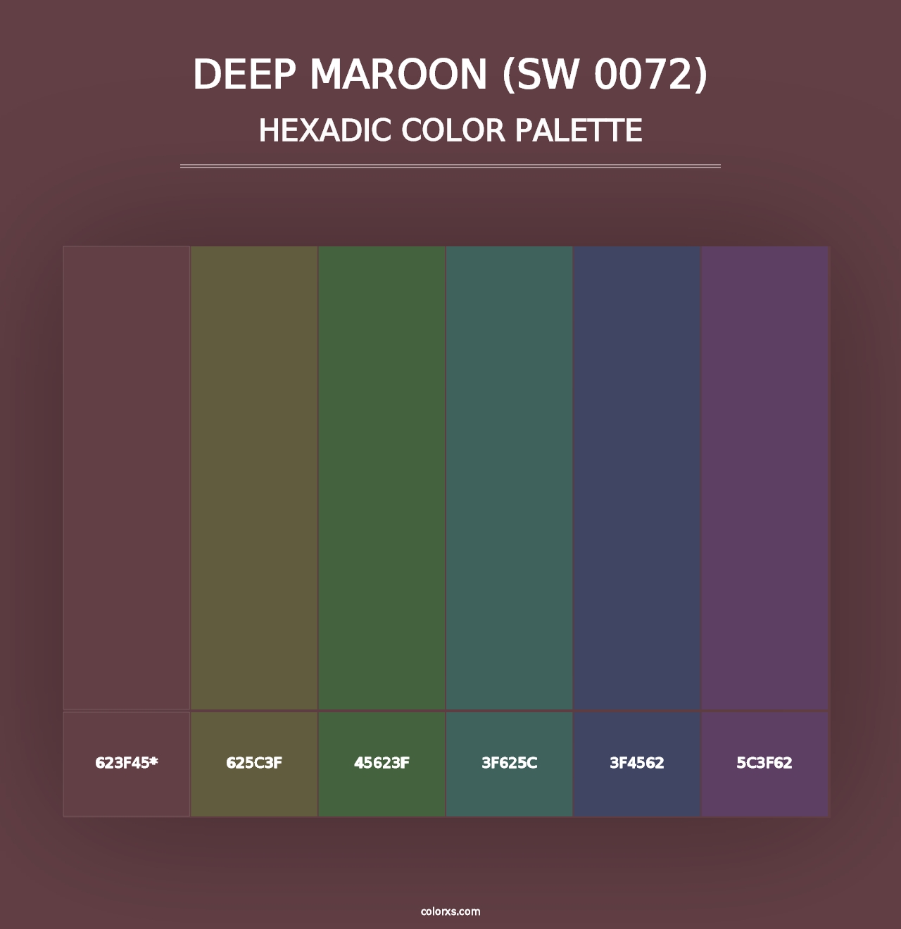 Deep Maroon (SW 0072) - Hexadic Color Palette