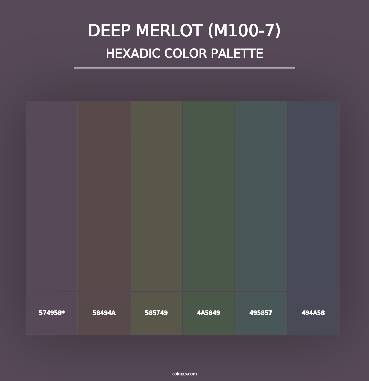 Deep Merlot (M100-7) - Hexadic Color Palette