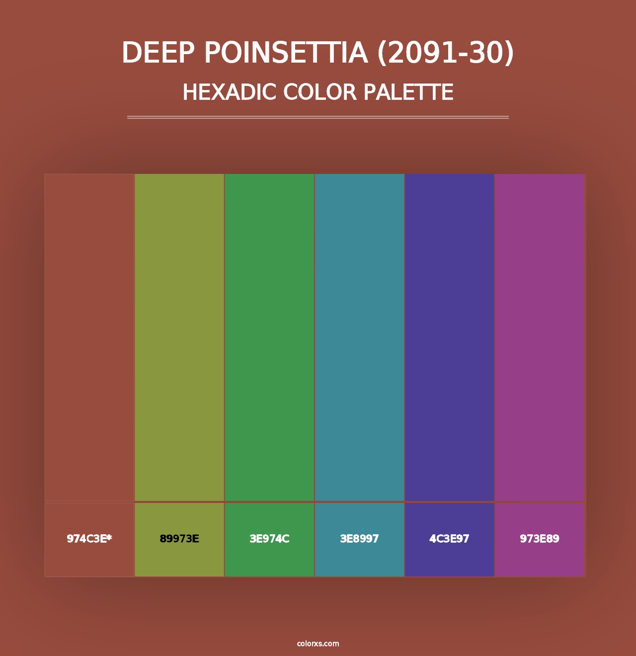 Deep Poinsettia (2091-30) - Hexadic Color Palette