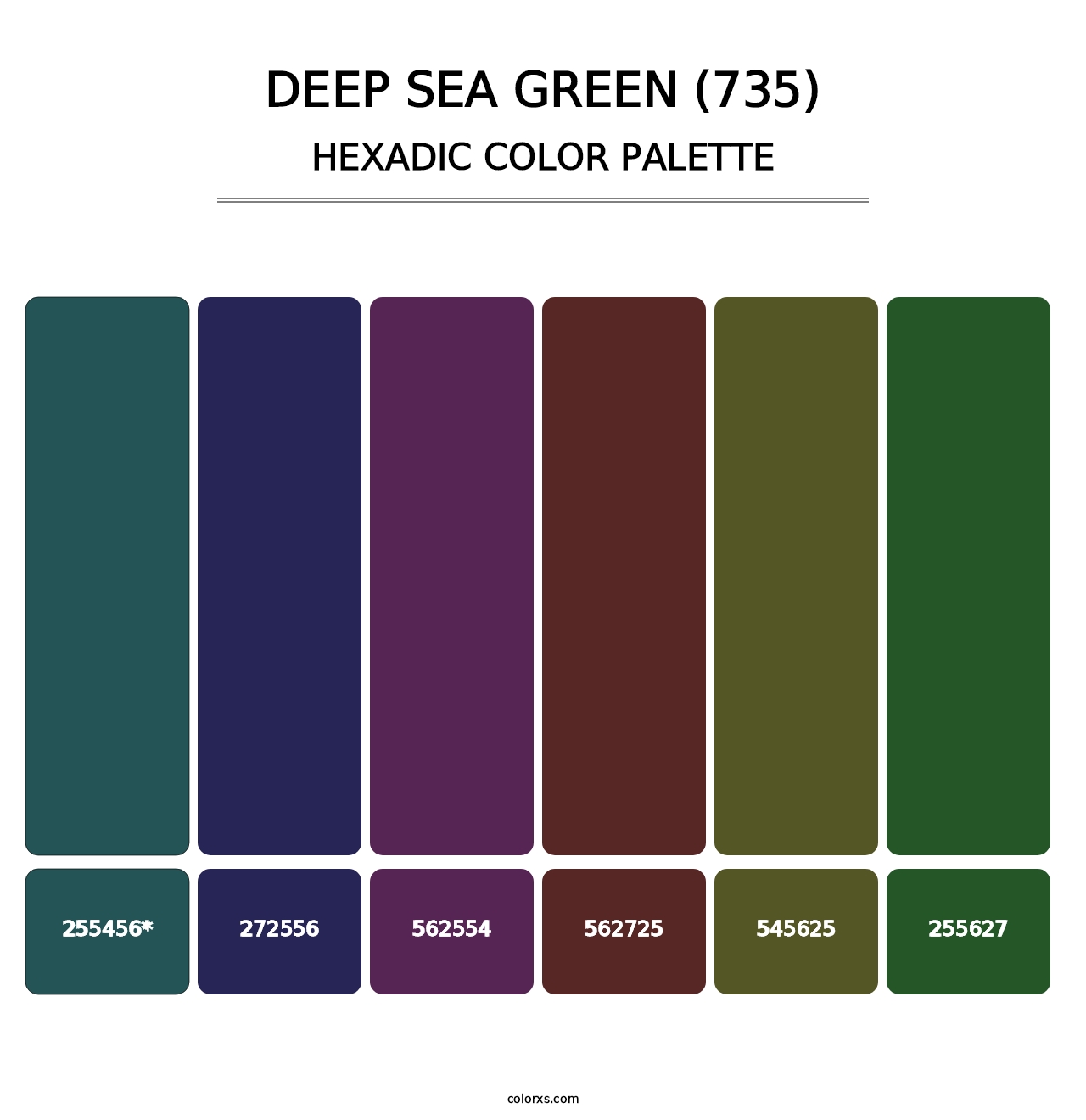 Deep Sea Green (735) - Hexadic Color Palette