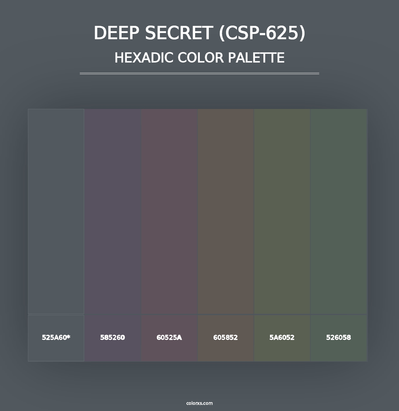 Deep Secret (CSP-625) - Hexadic Color Palette