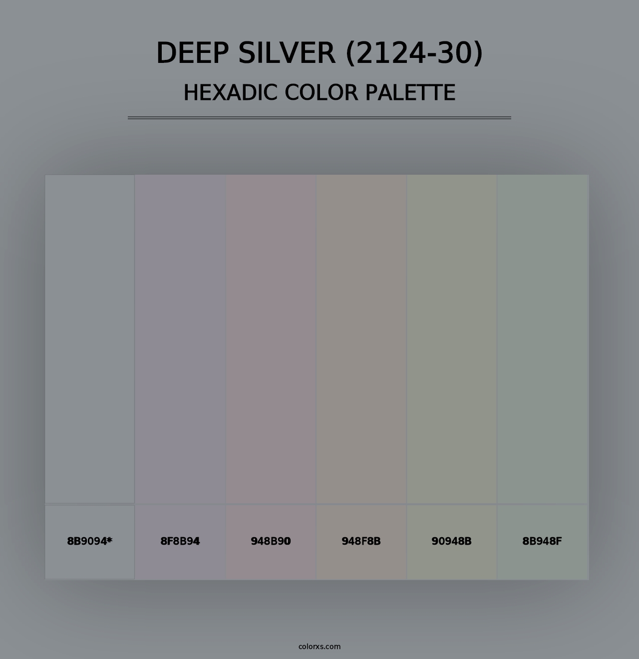 Deep Silver (2124-30) - Hexadic Color Palette