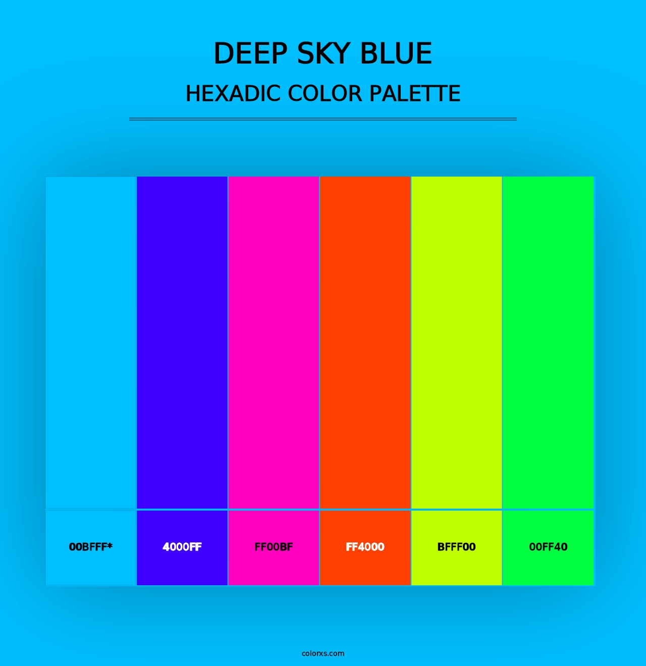 Deep Sky Blue - Hexadic Color Palette