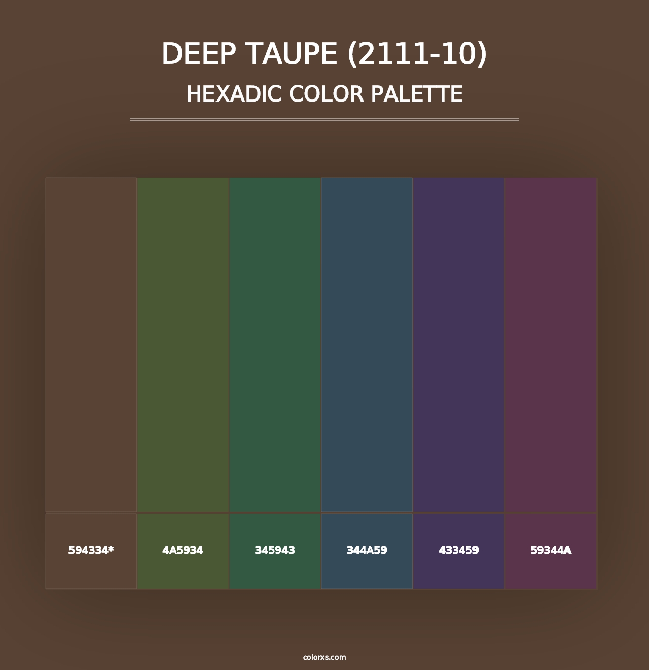 Deep Taupe (2111-10) - Hexadic Color Palette