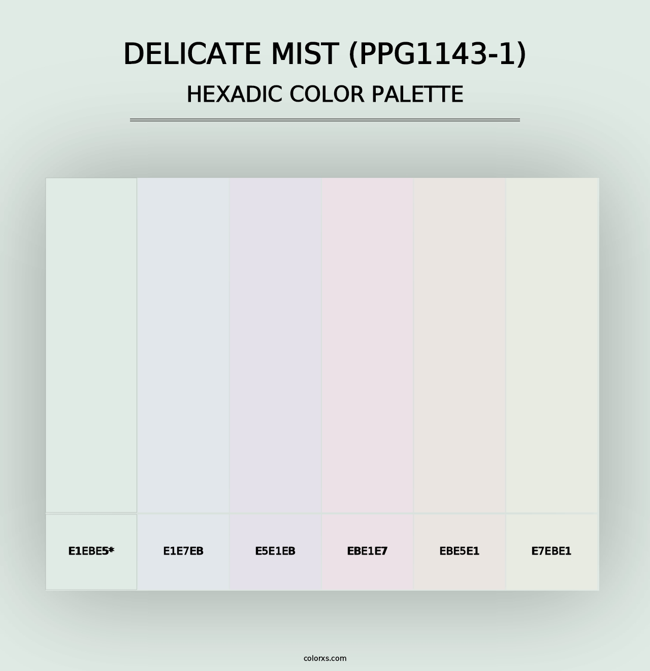 Delicate Mist (PPG1143-1) - Hexadic Color Palette