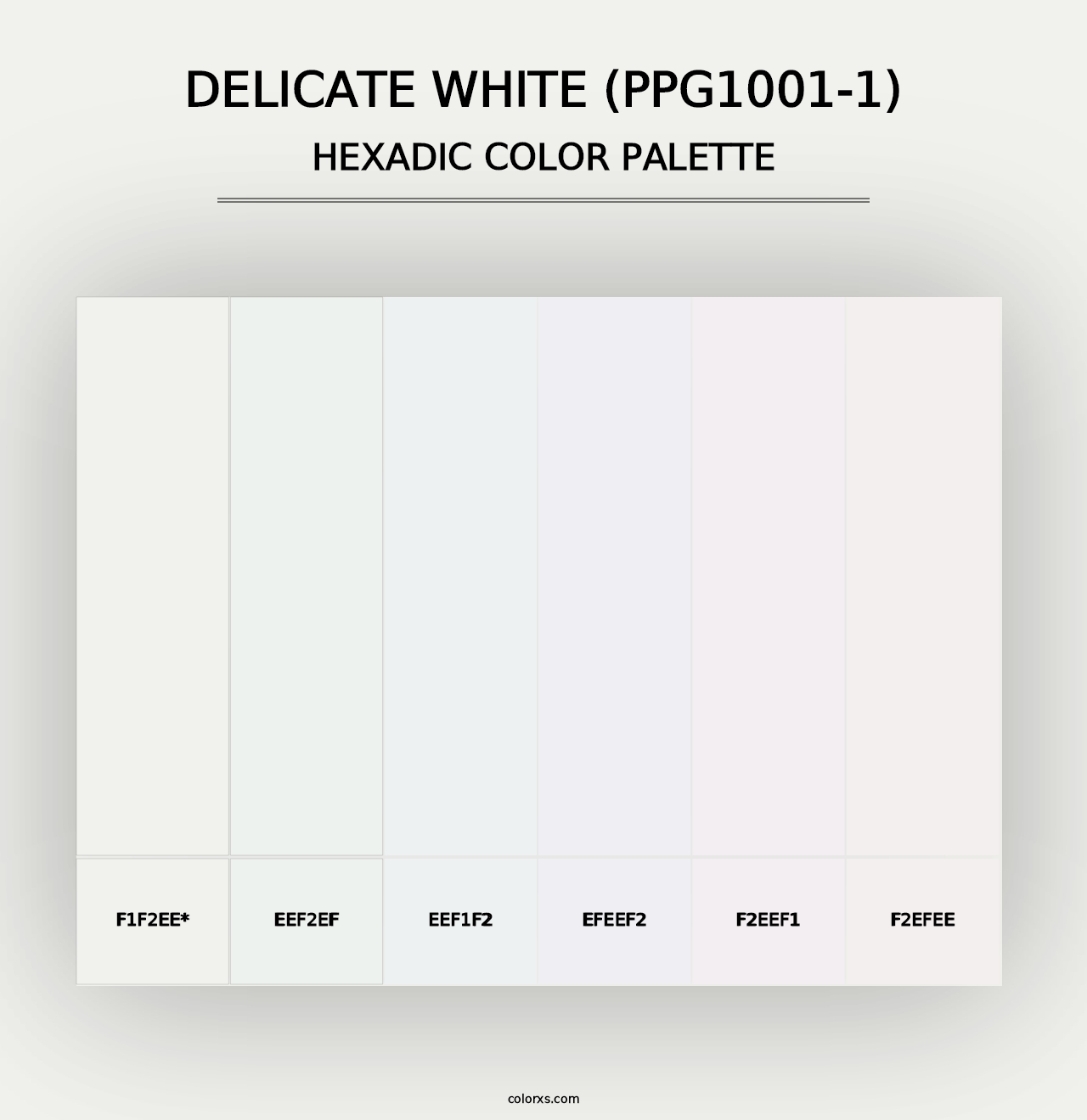 Delicate White (PPG1001-1) - Hexadic Color Palette