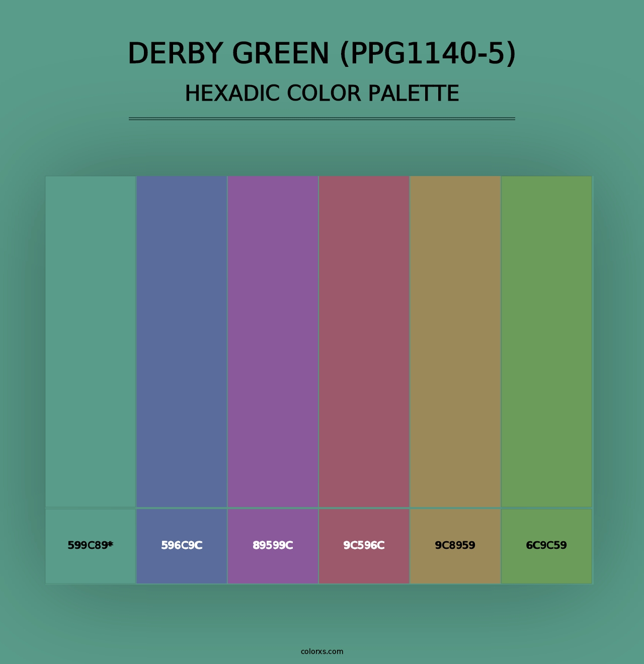 Derby Green (PPG1140-5) - Hexadic Color Palette