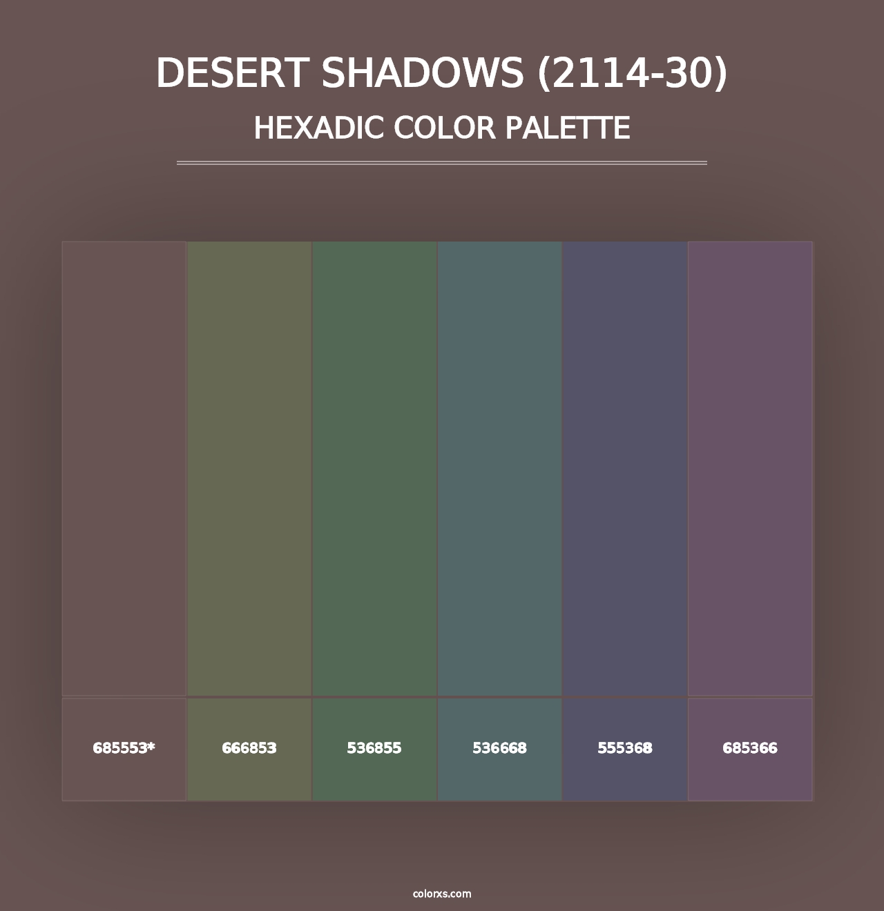 Desert Shadows (2114-30) - Hexadic Color Palette