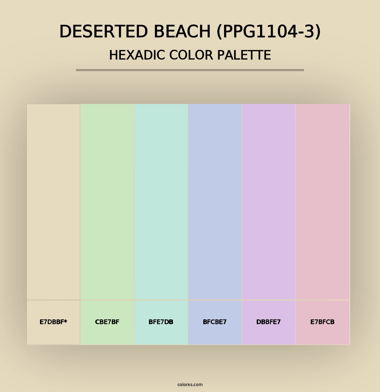 Deserted Beach (PPG1104-3) - Hexadic Color Palette