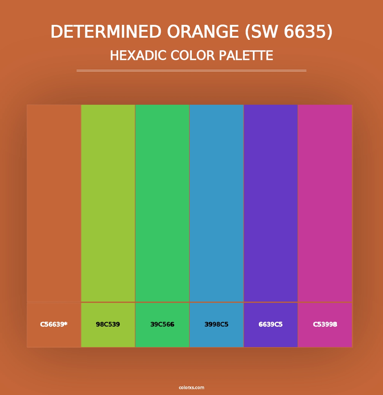 Determined Orange (SW 6635) - Hexadic Color Palette