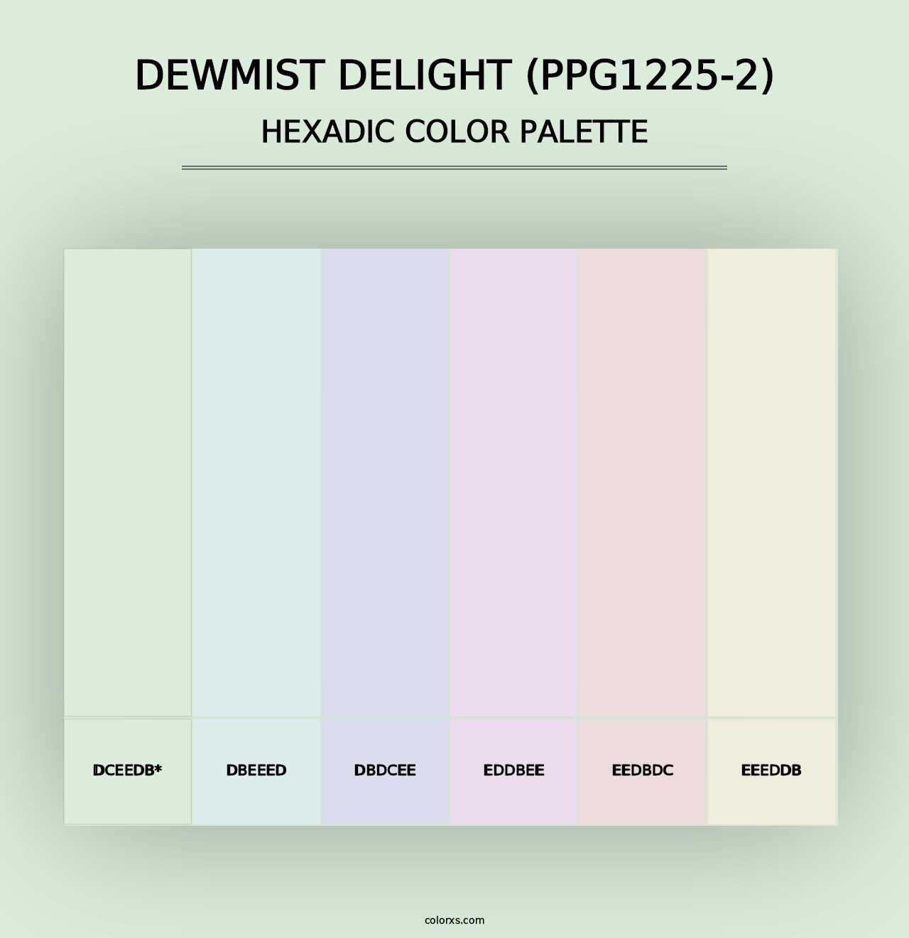 Dewmist Delight (PPG1225-2) - Hexadic Color Palette