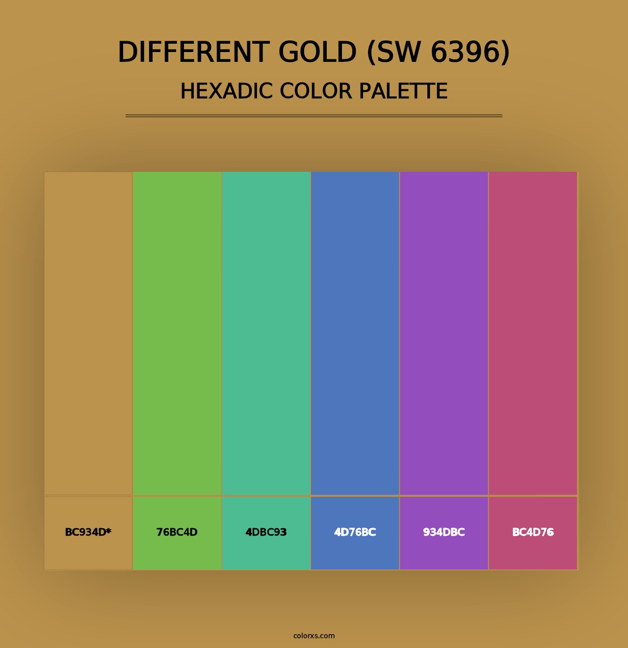 Different Gold (SW 6396) - Hexadic Color Palette