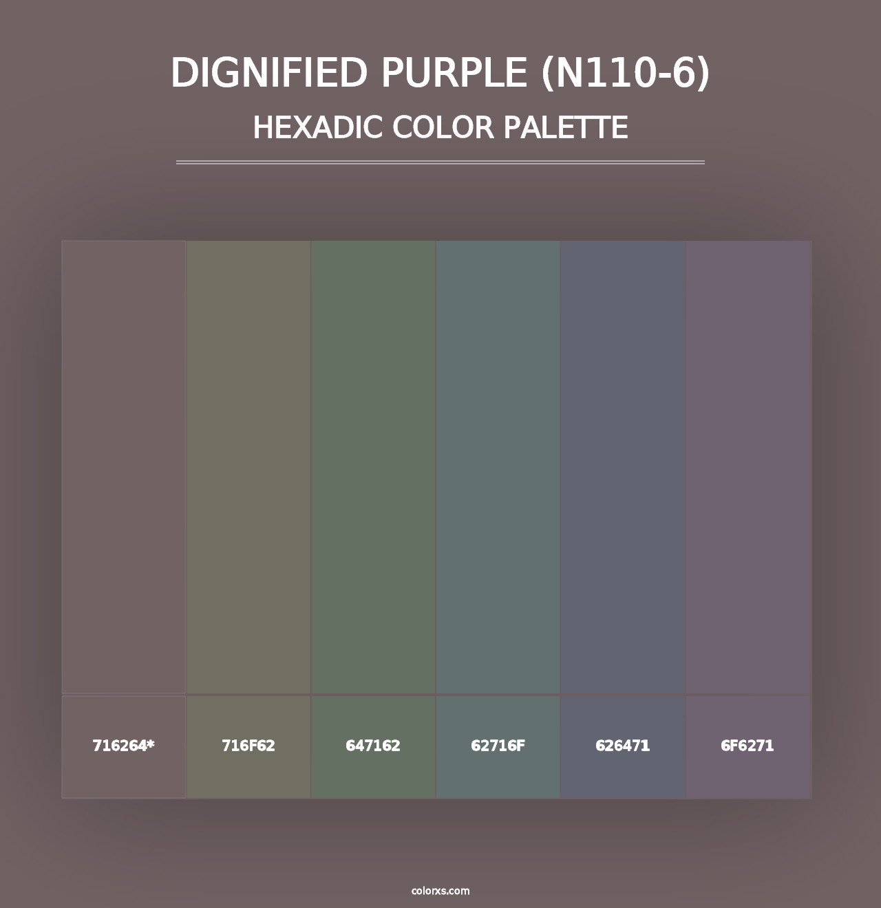 Dignified Purple (N110-6) - Hexadic Color Palette