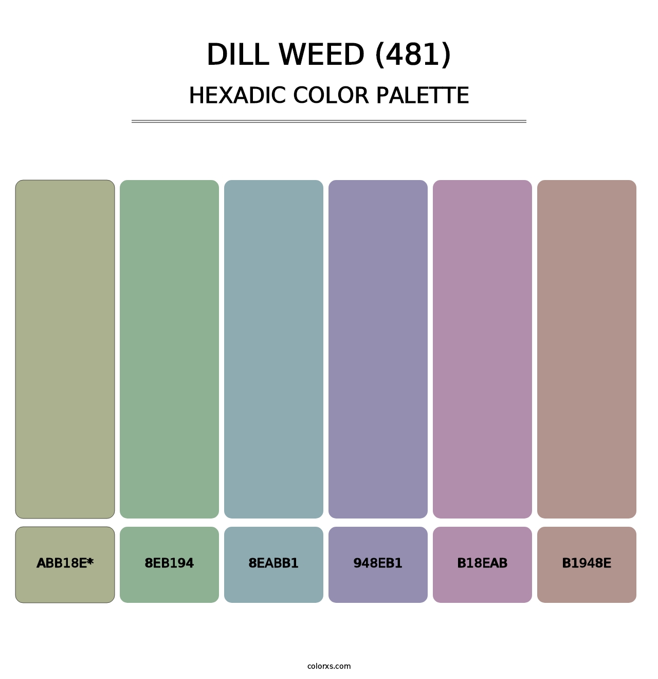 Dill Weed (481) - Hexadic Color Palette