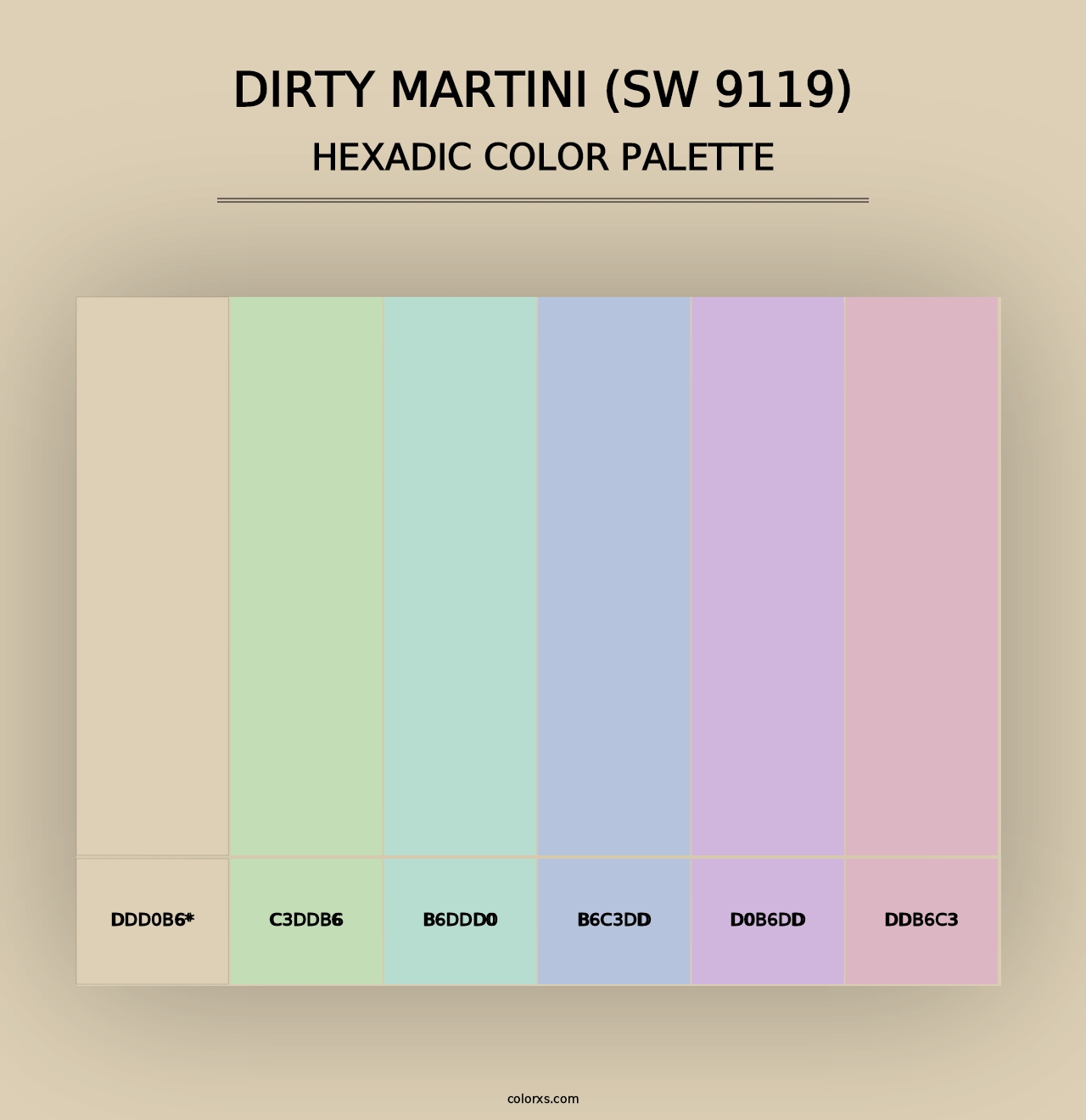 Dirty Martini (SW 9119) - Hexadic Color Palette