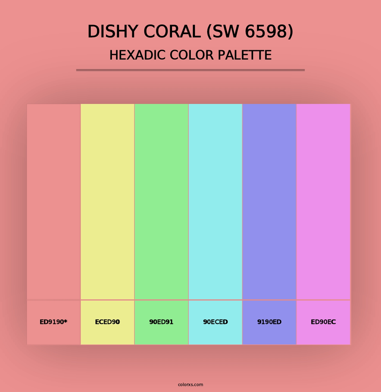 Dishy Coral (SW 6598) - Hexadic Color Palette