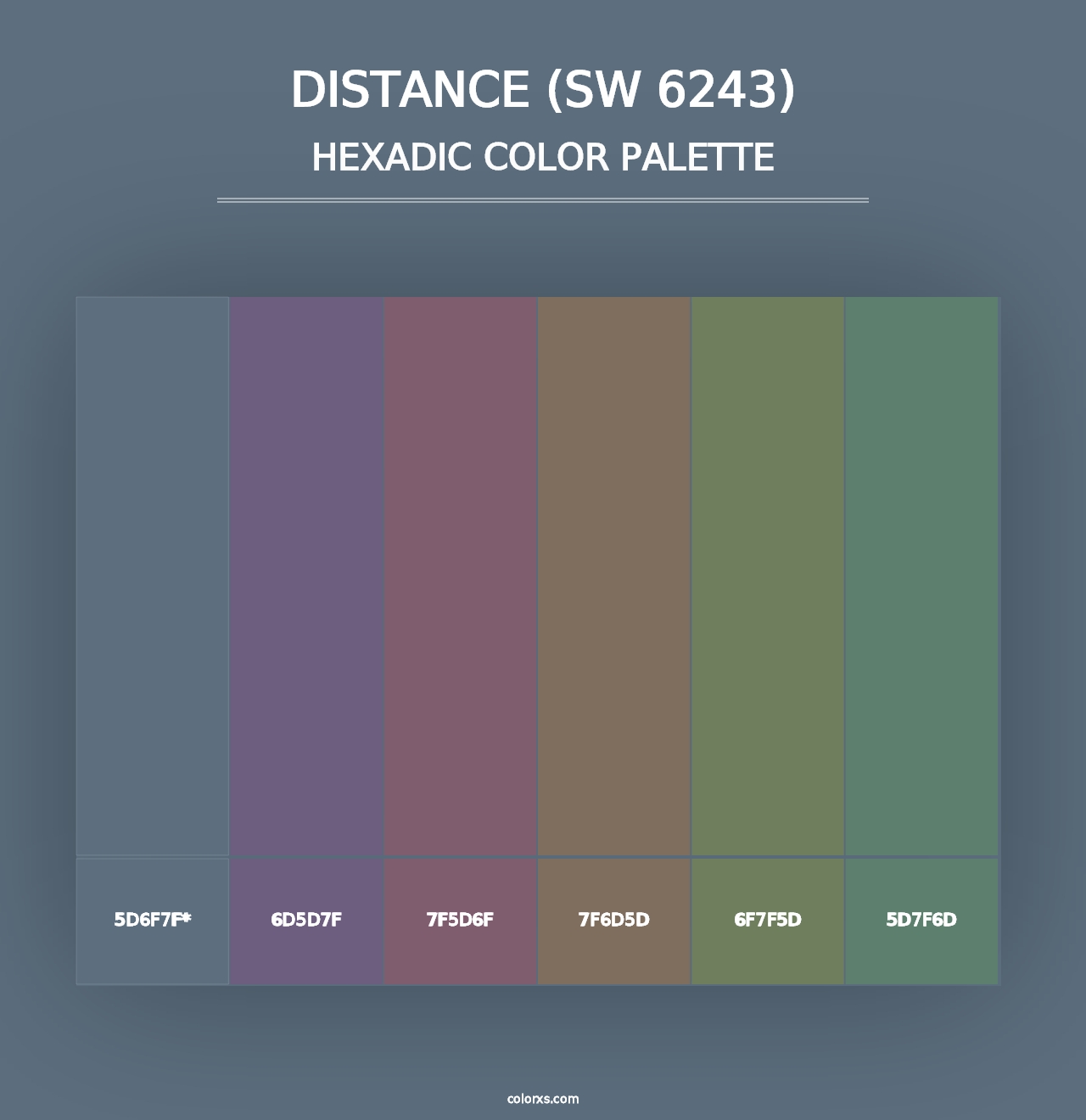 Distance (SW 6243) - Hexadic Color Palette