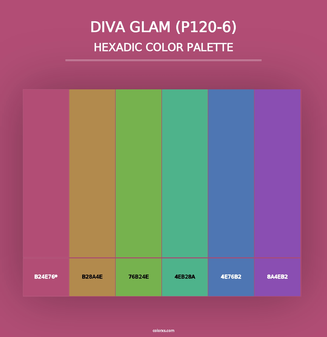 Diva Glam (P120-6) - Hexadic Color Palette