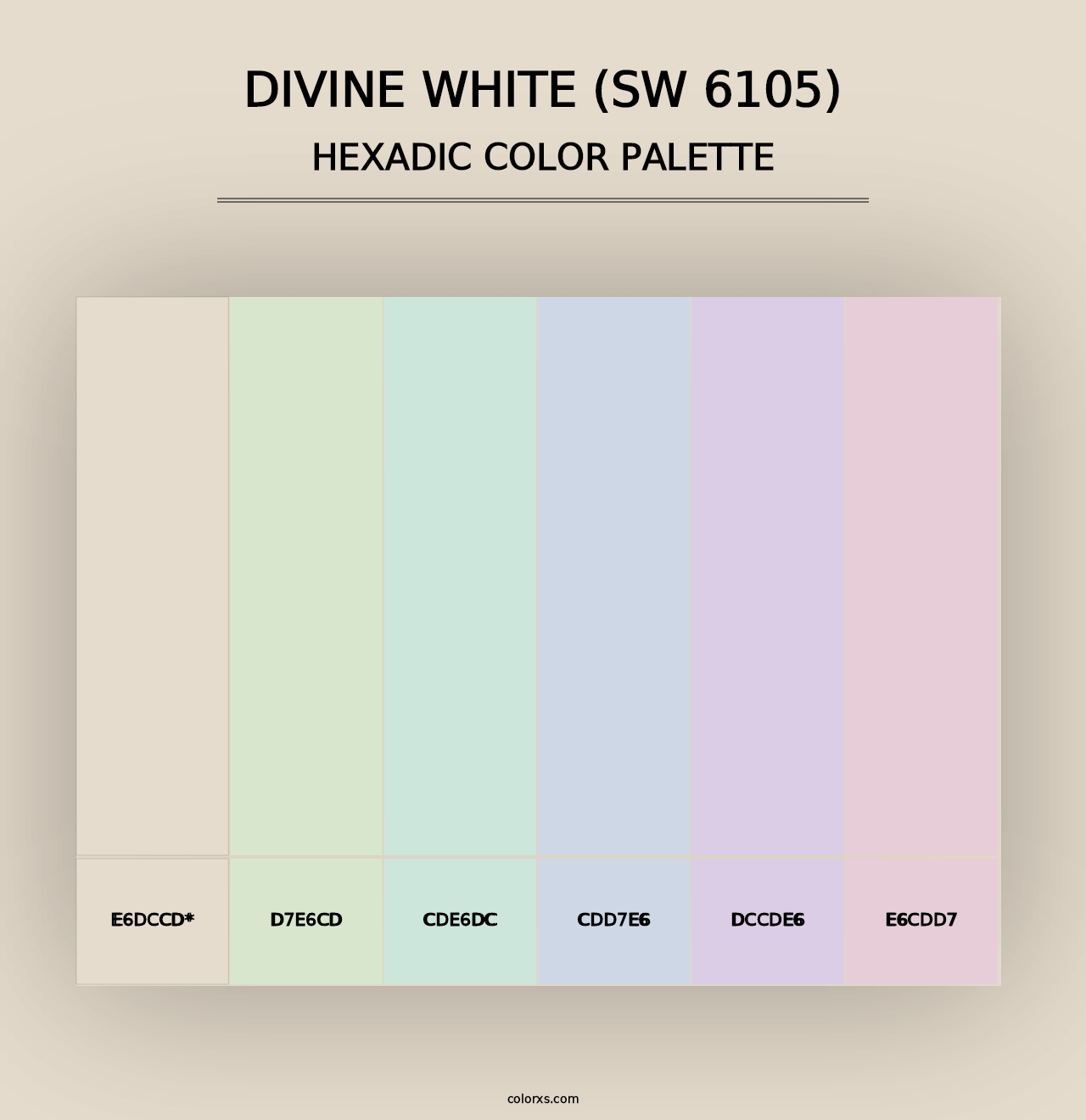 Divine White (SW 6105) - Hexadic Color Palette