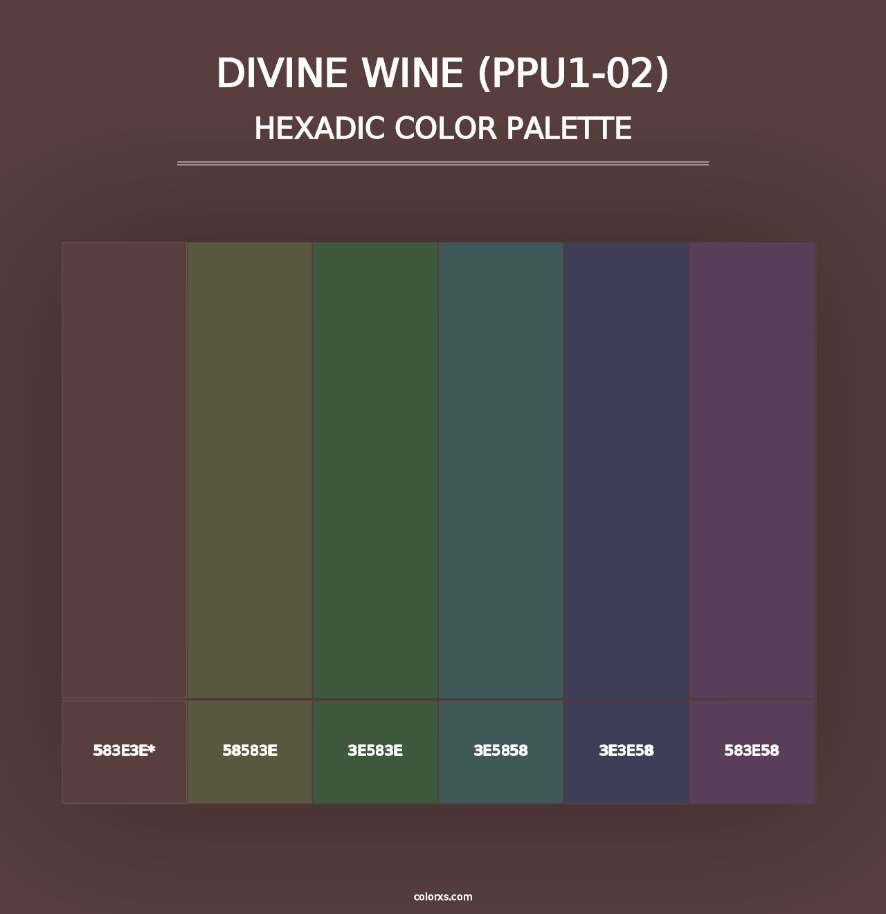 Divine Wine (PPU1-02) - Hexadic Color Palette