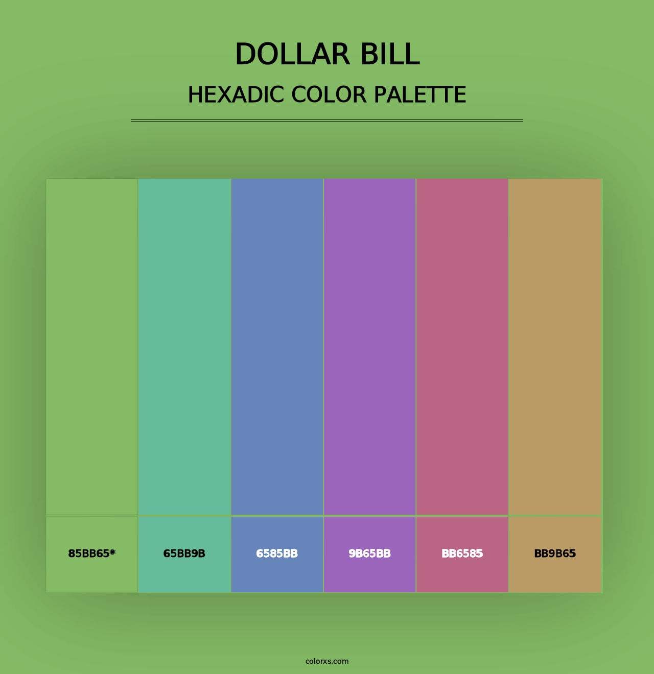 Dollar bill - Hexadic Color Palette