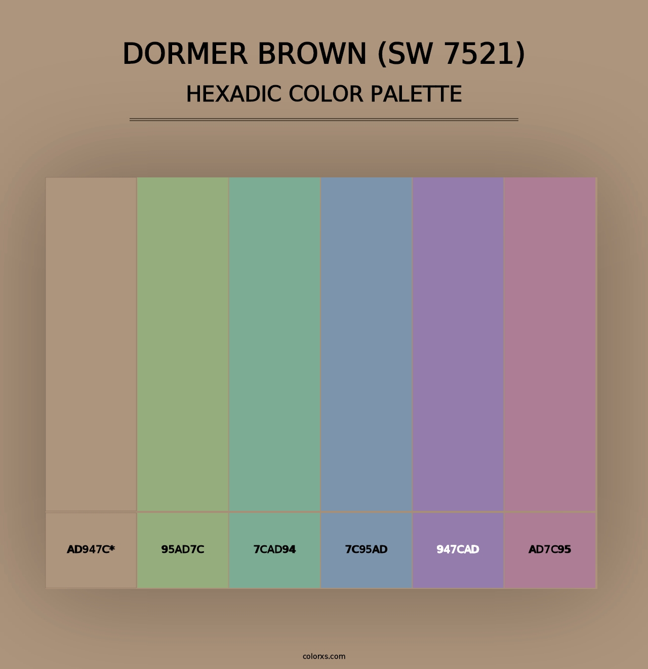 Dormer Brown (SW 7521) - Hexadic Color Palette