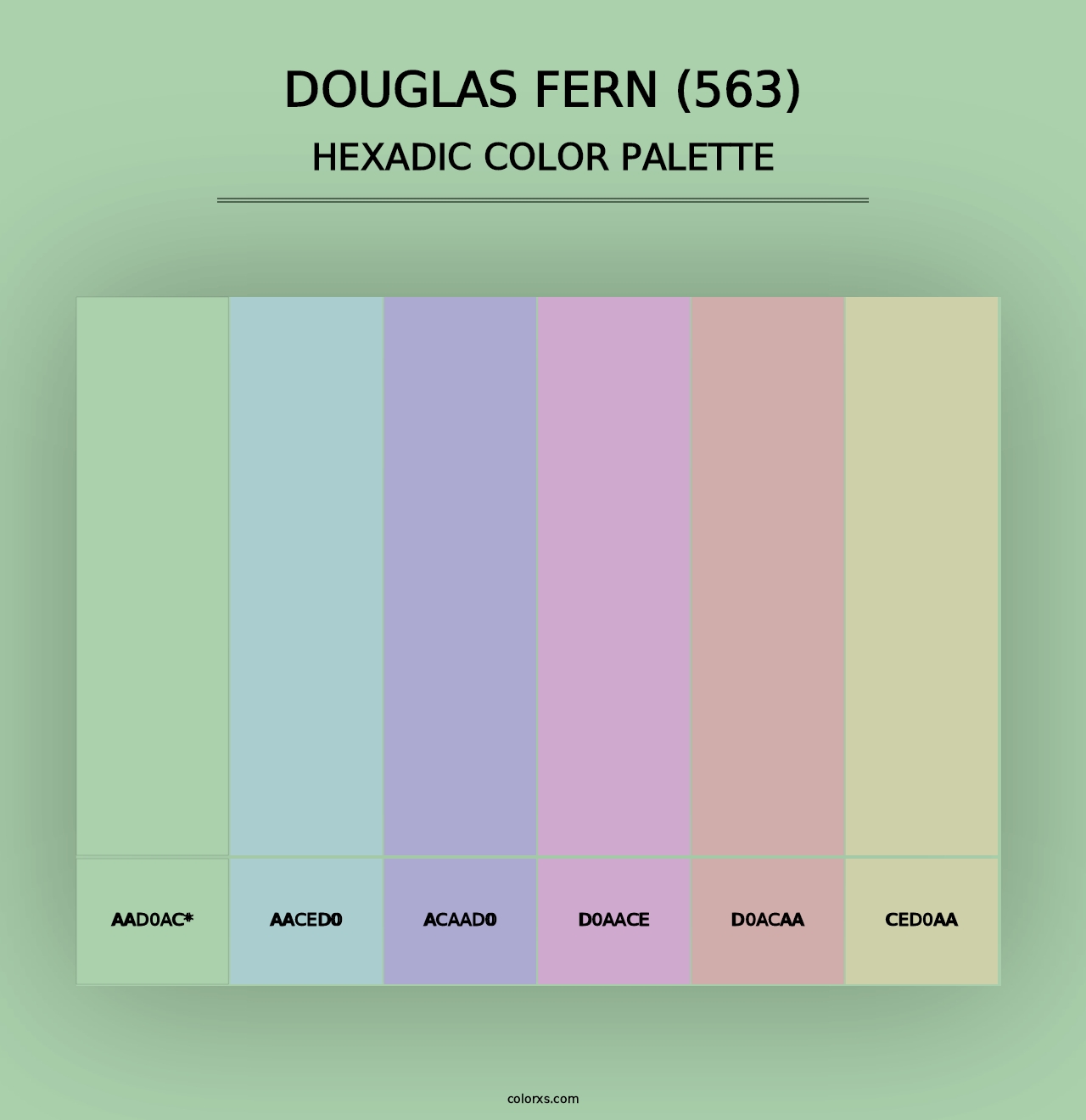 Douglas Fern (563) - Hexadic Color Palette