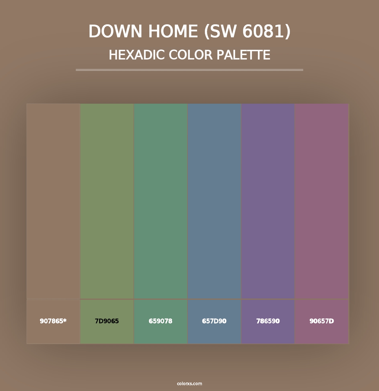 Down Home (SW 6081) - Hexadic Color Palette