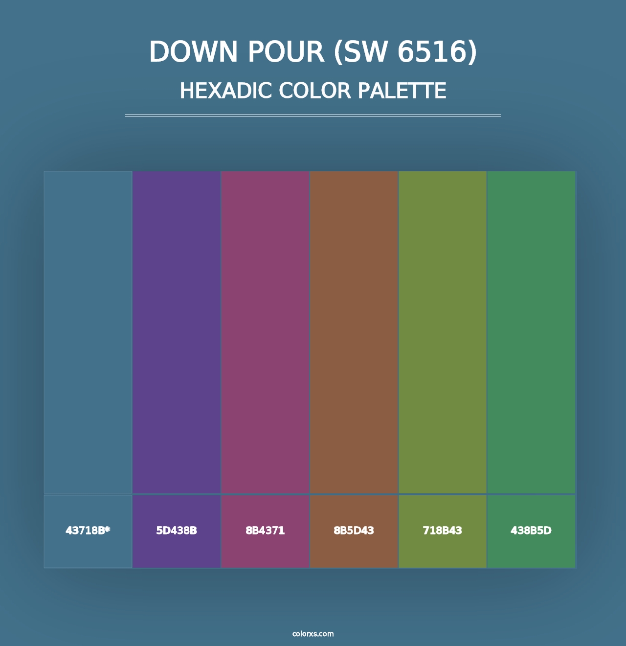 Down Pour (SW 6516) - Hexadic Color Palette