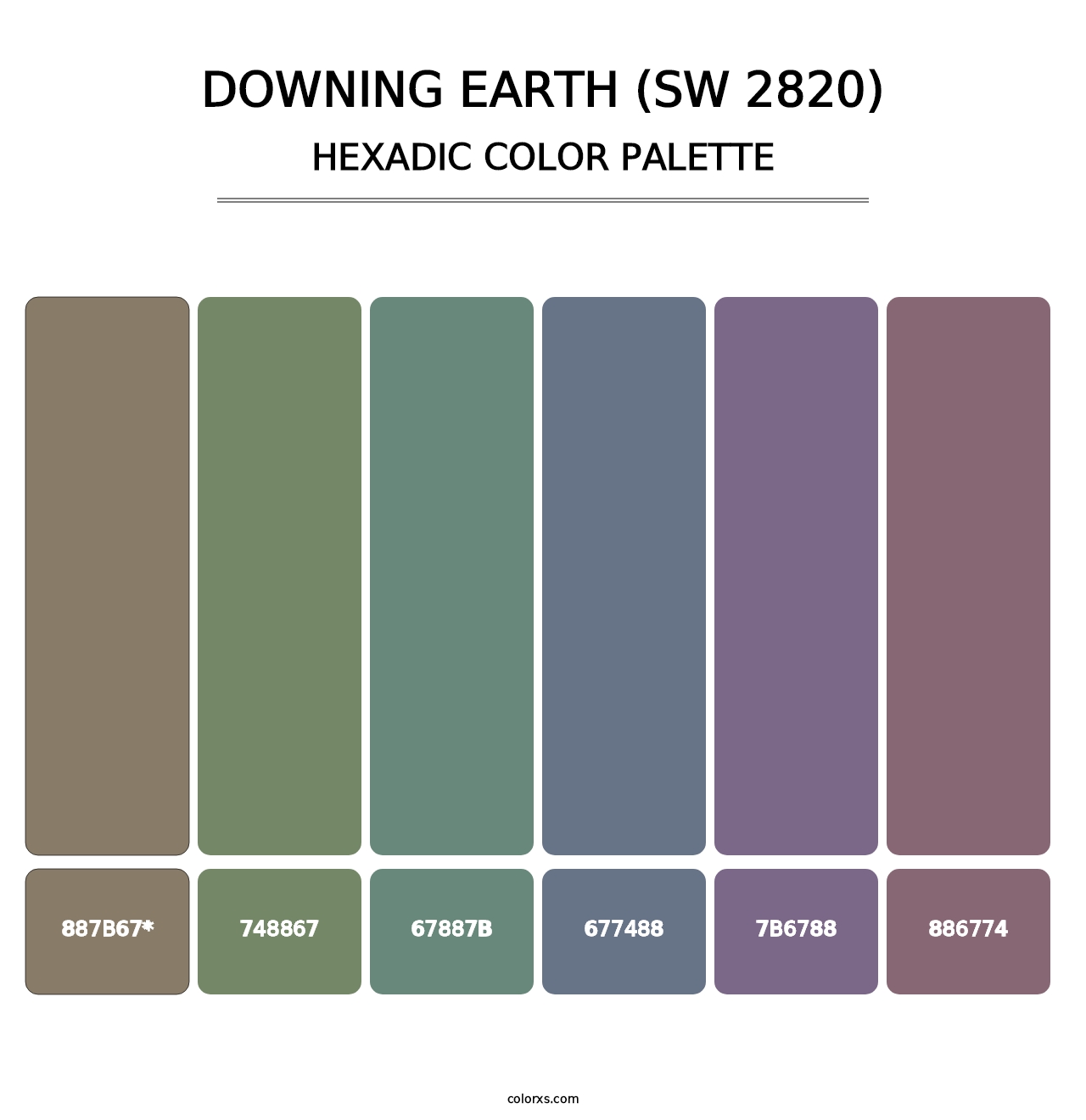 Downing Earth (SW 2820) - Hexadic Color Palette