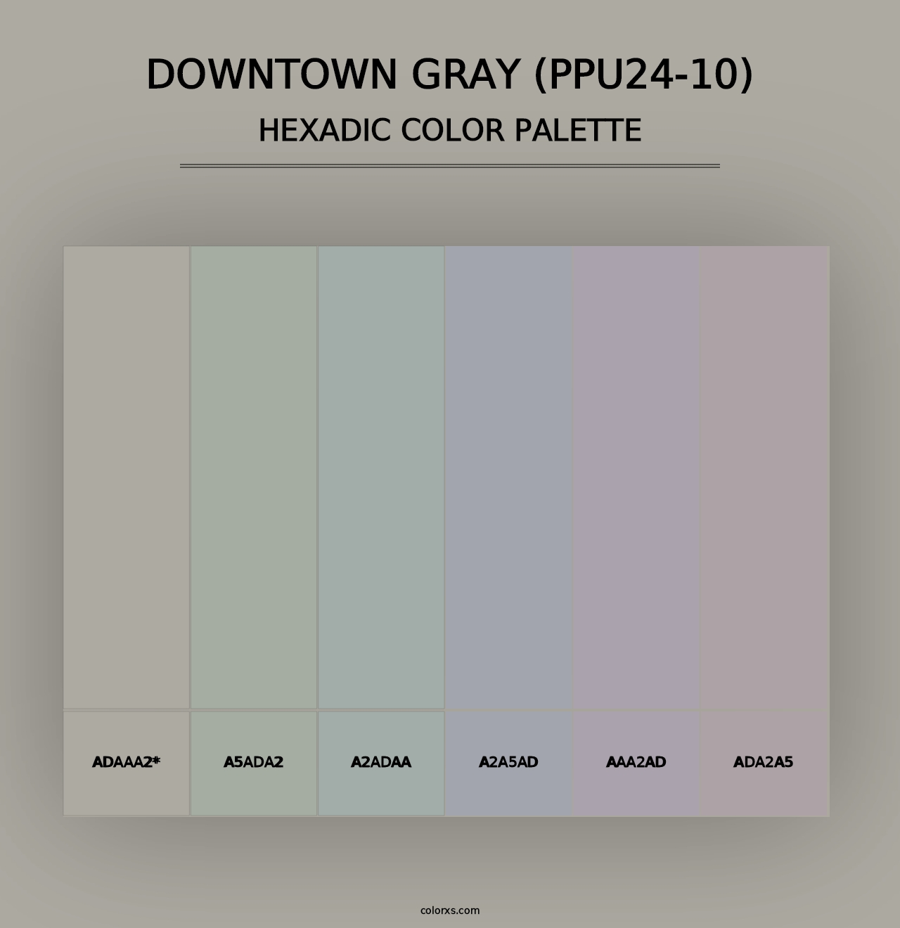 Downtown Gray (PPU24-10) - Hexadic Color Palette