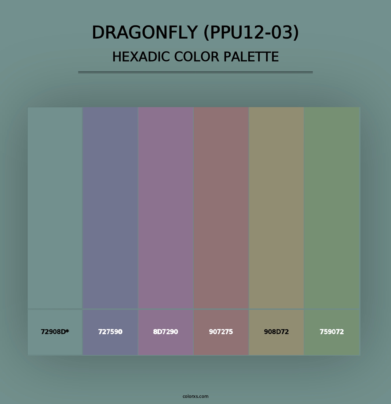 Dragonfly (PPU12-03) - Hexadic Color Palette