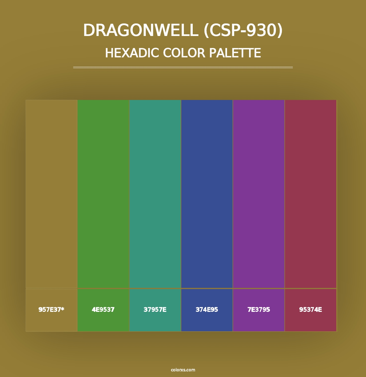 Dragonwell (CSP-930) - Hexadic Color Palette