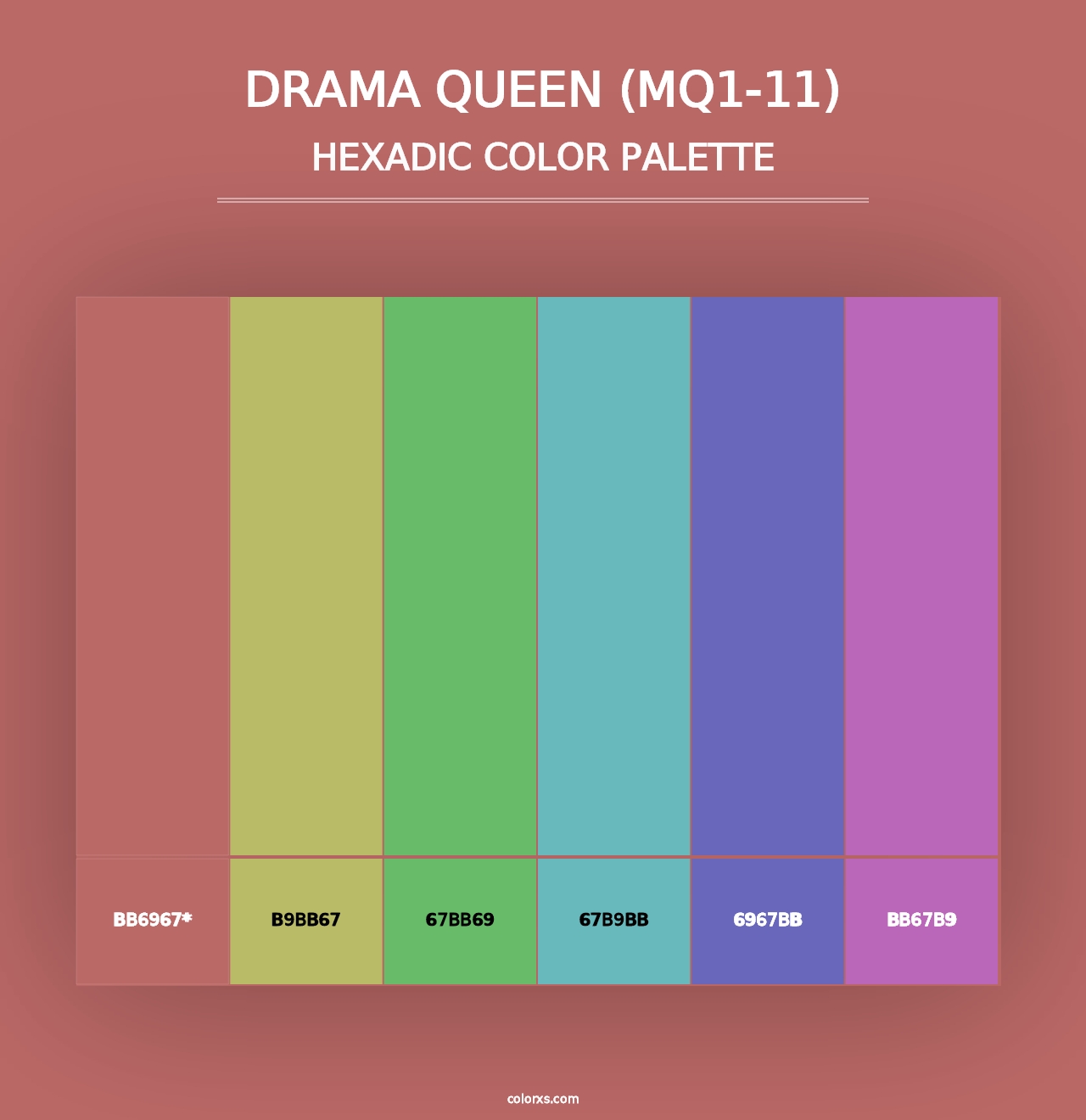 Drama Queen (MQ1-11) - Hexadic Color Palette