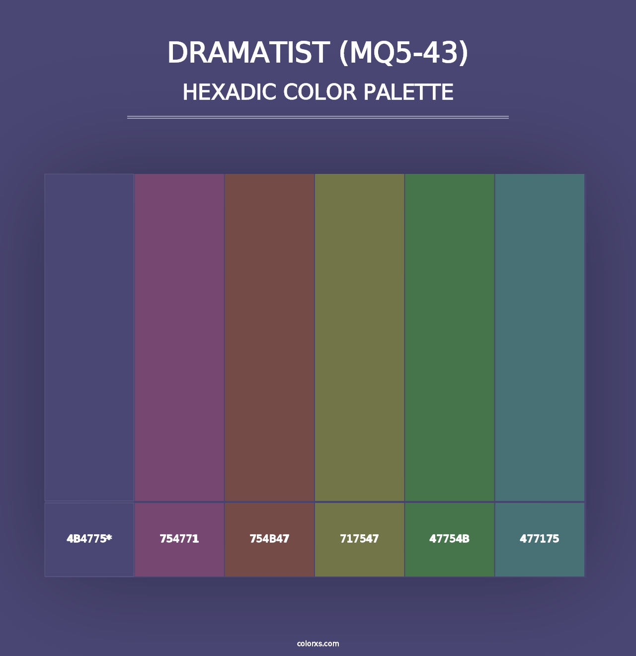 Dramatist (MQ5-43) - Hexadic Color Palette