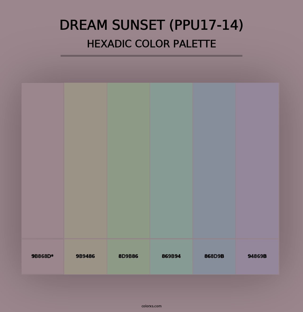 Dream Sunset (PPU17-14) - Hexadic Color Palette