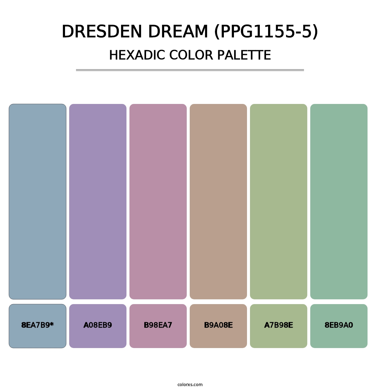 Dresden Dream (PPG1155-5) - Hexadic Color Palette