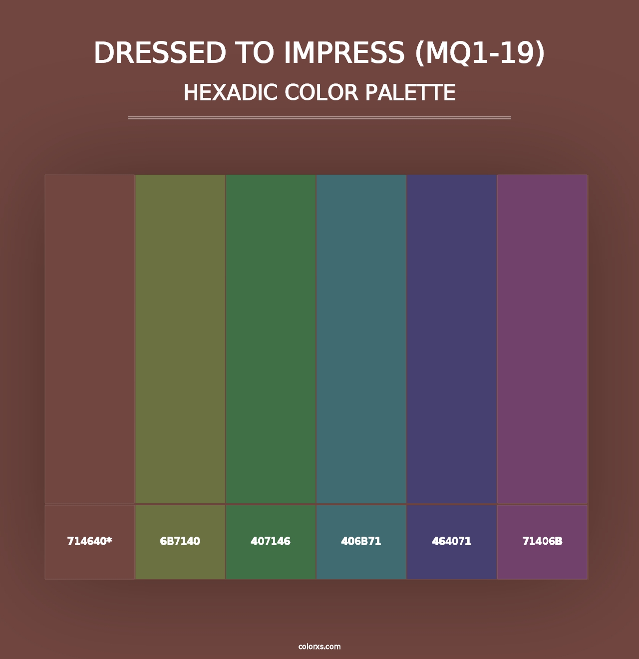 Dressed To Impress (MQ1-19) - Hexadic Color Palette