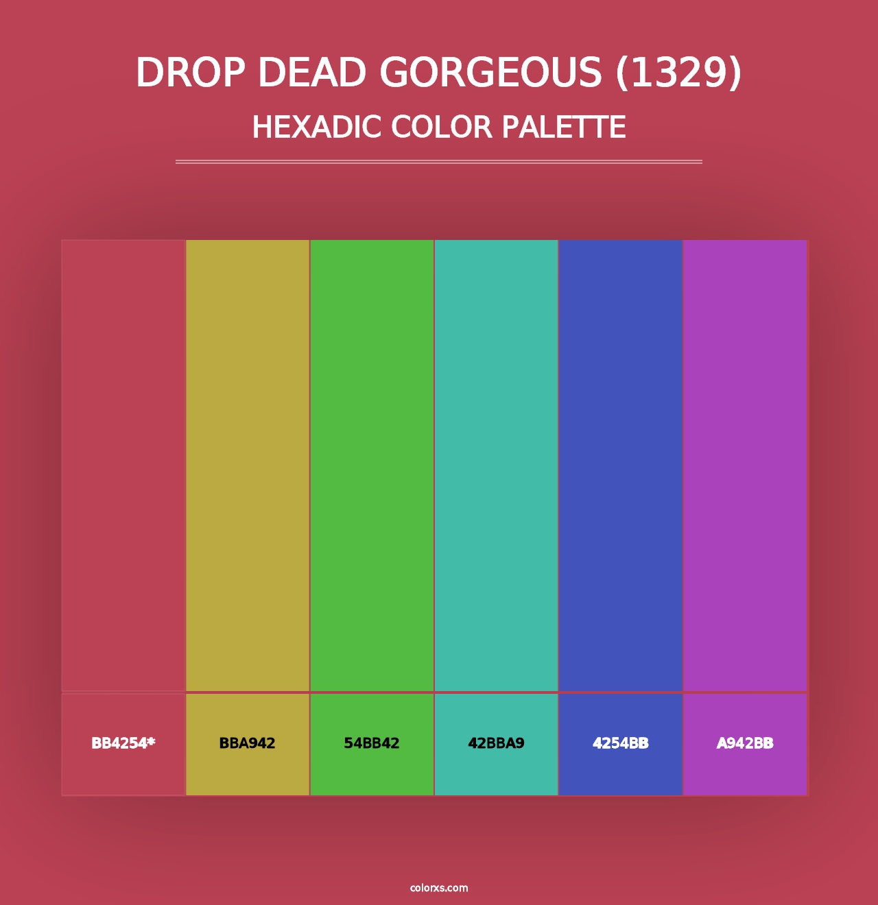 Drop Dead Gorgeous (1329) - Hexadic Color Palette