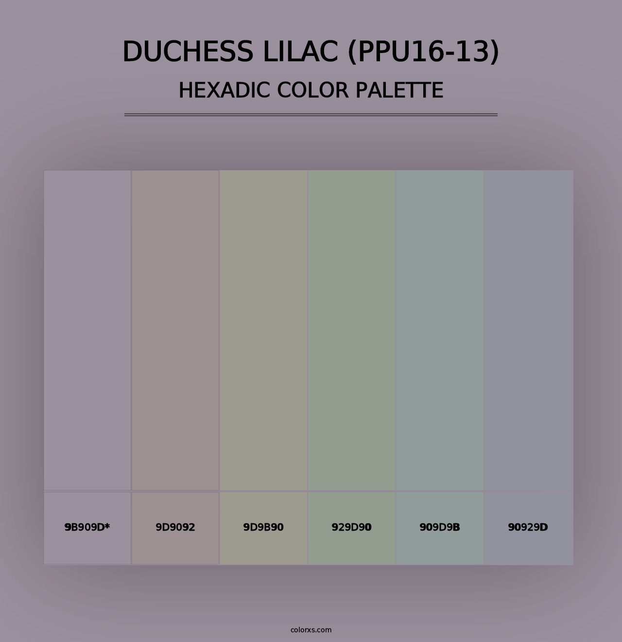 Duchess Lilac (PPU16-13) - Hexadic Color Palette