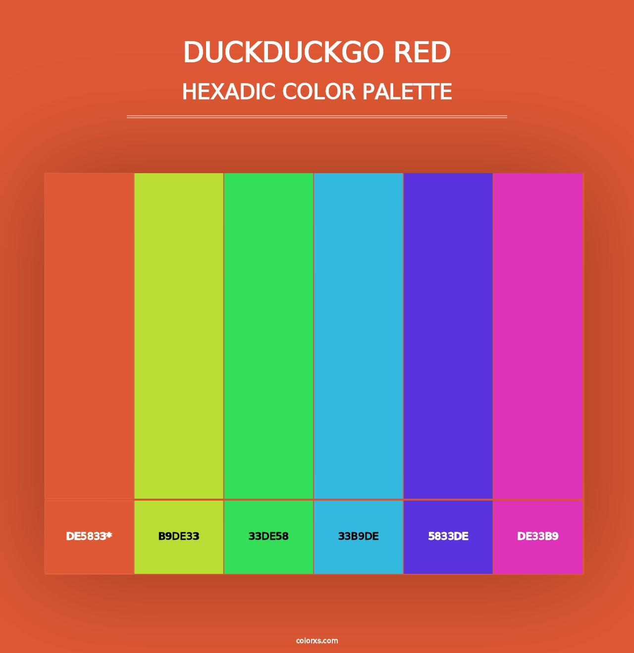 DuckDuckGo Red - Hexadic Color Palette