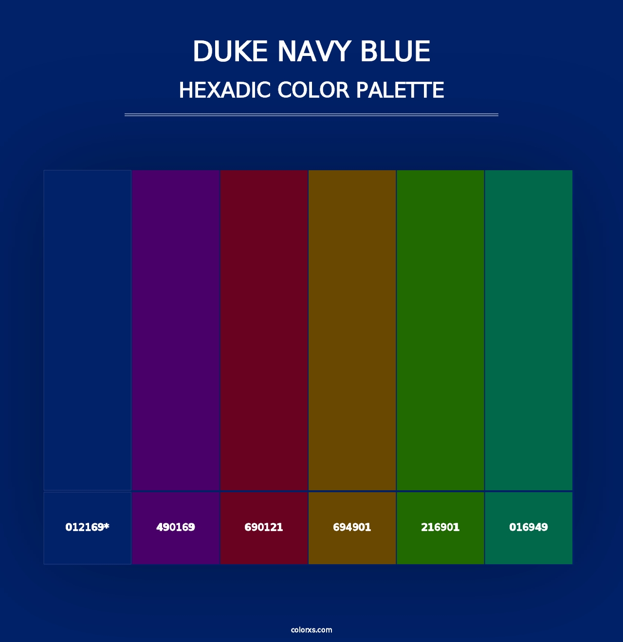 Duke Navy Blue - Hexadic Color Palette