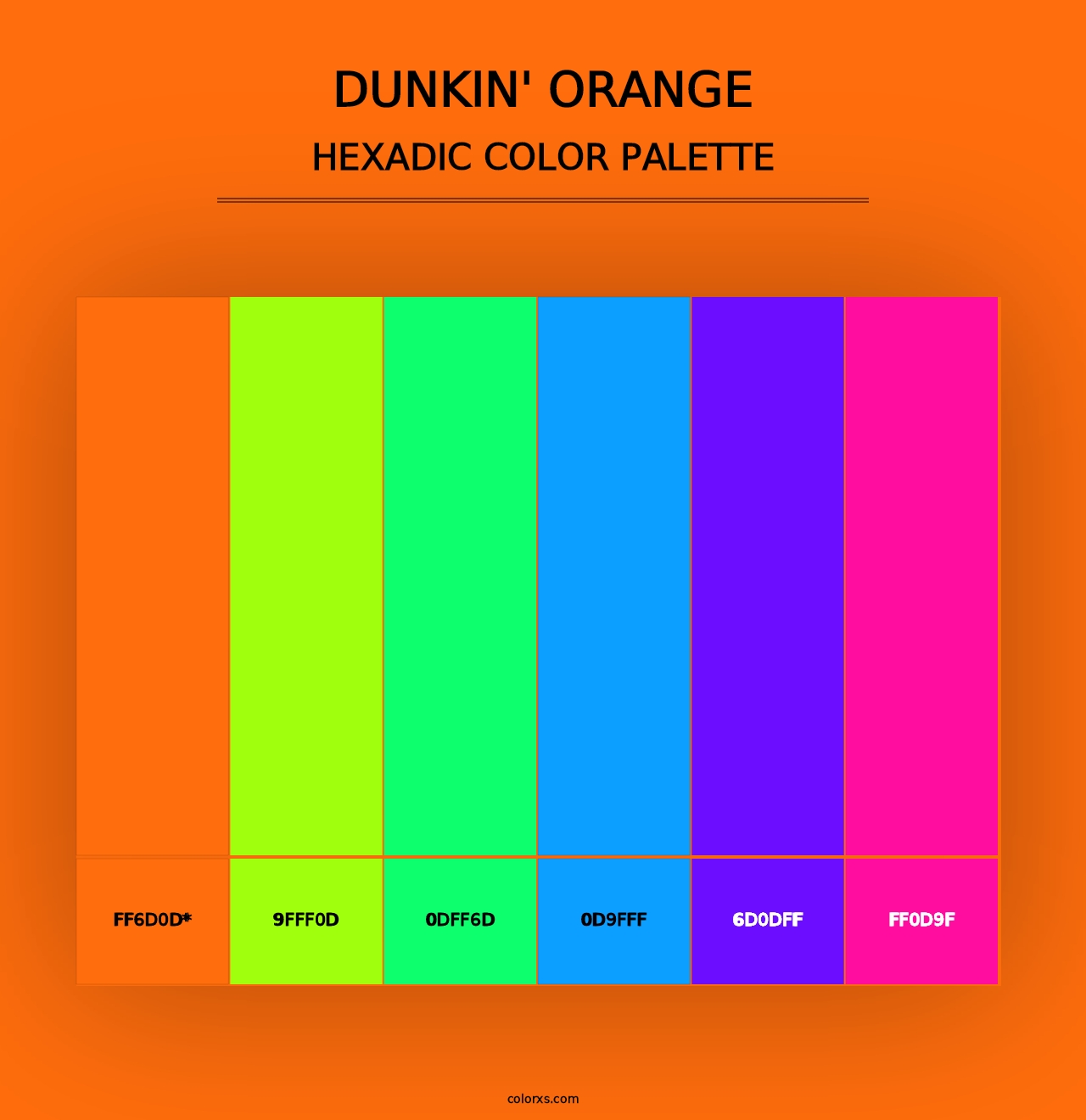 Dunkin' Orange - Hexadic Color Palette