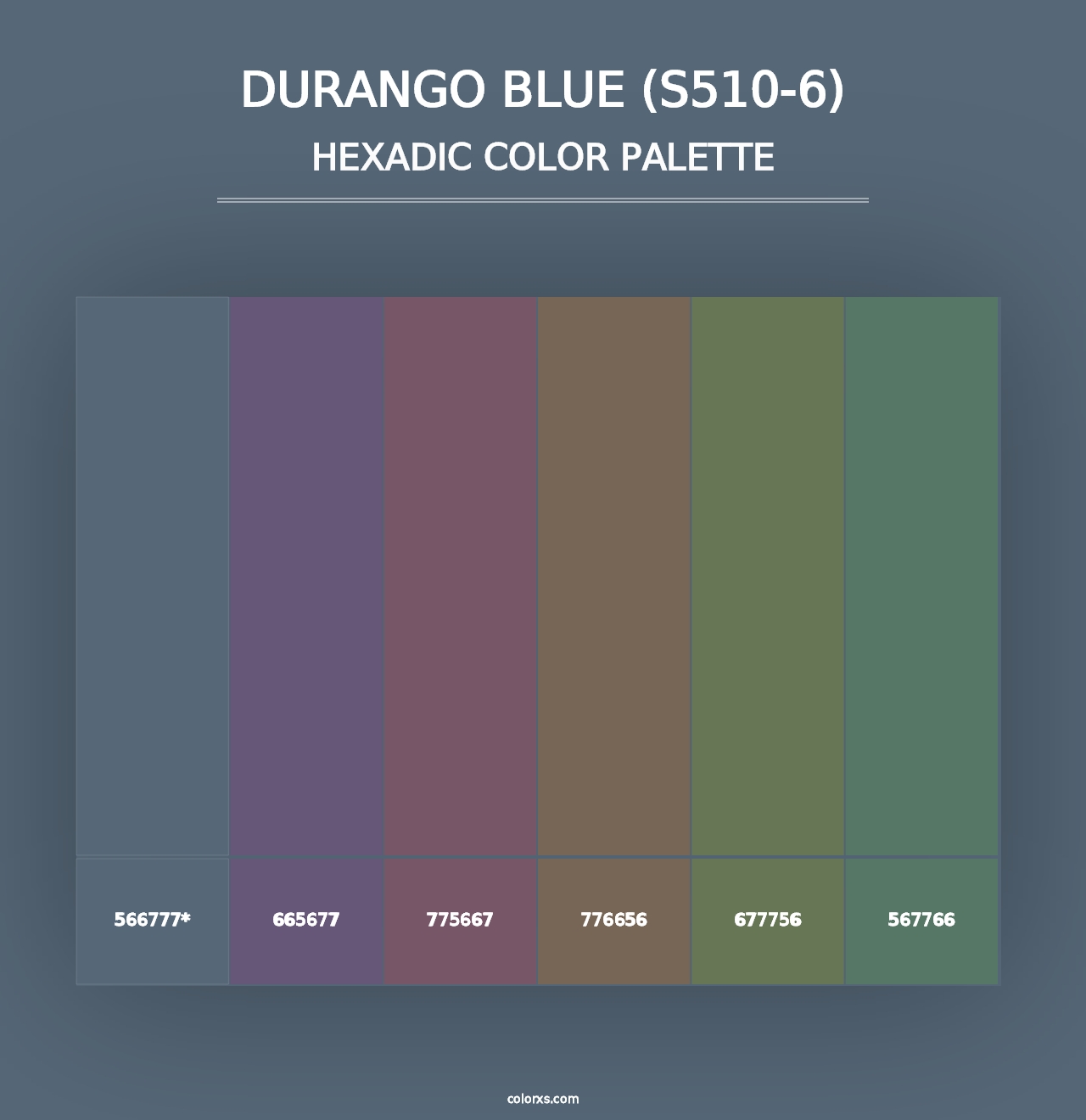 Durango Blue (S510-6) - Hexadic Color Palette