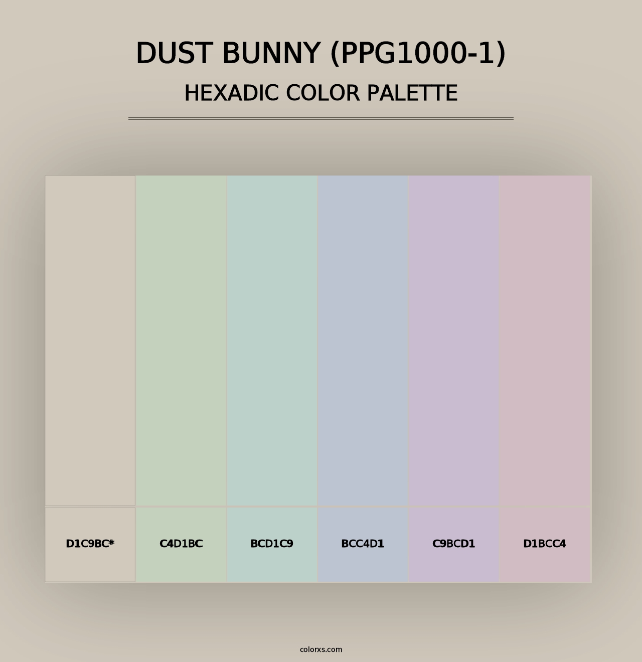 Dust Bunny (PPG1000-1) - Hexadic Color Palette