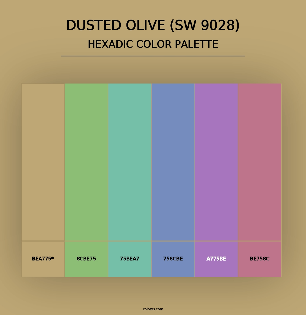 Dusted Olive (SW 9028) - Hexadic Color Palette