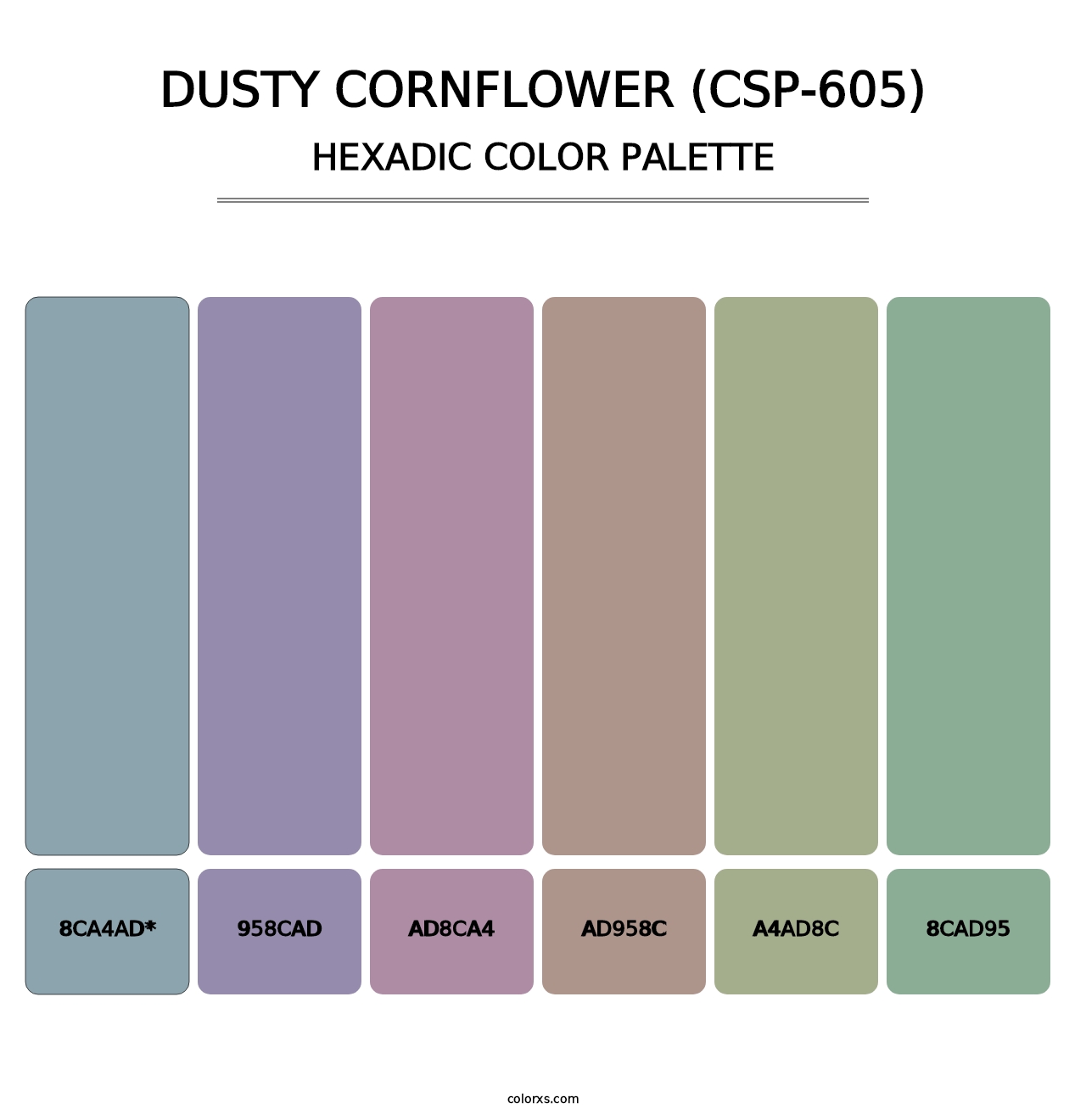 Dusty Cornflower (CSP-605) - Hexadic Color Palette