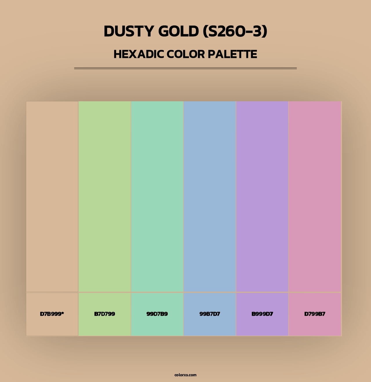 Dusty Gold (S260-3) - Hexadic Color Palette